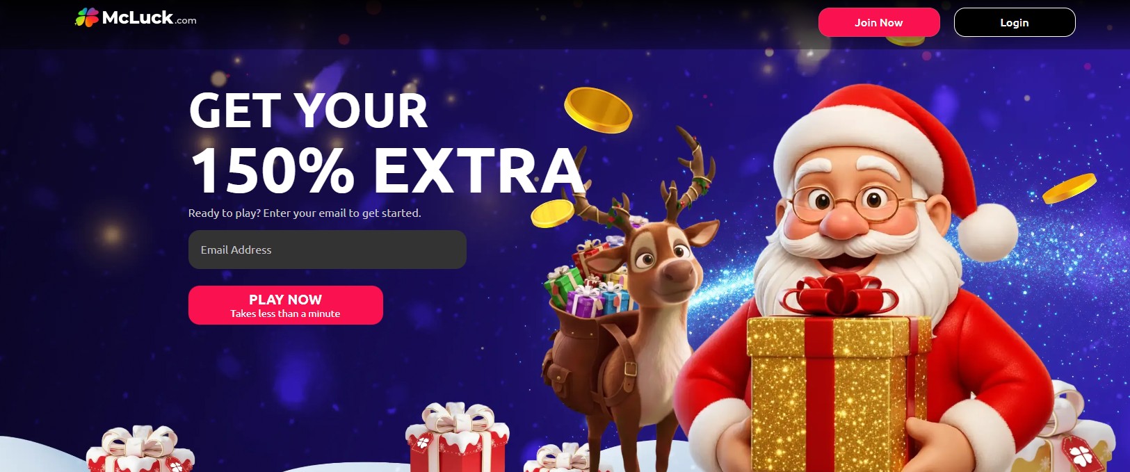 McLuck Casino lobby interface with diverse game library and promotions